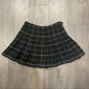 Pleated plaid school girl skirt